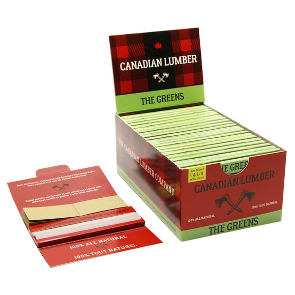 Canadian Lumber 1 1/4 The Greens Rolling Papers w/ Filters