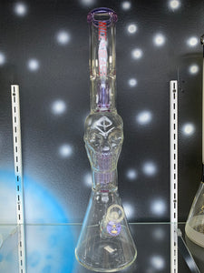 Nice Glass 18" 5mm Skull Perc Purple Beaker