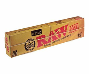 Raw 1 1/4 Pre Rolled Cones 32 Pack