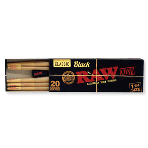 Raw Black 1 1/4 Pre Rolled Cones 32 Pack