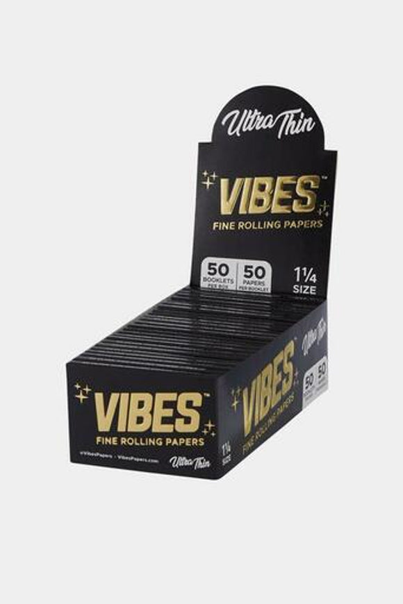 Vibes 1 1/4 Ultra Thin Black Rolling Papers