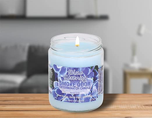 Smoke Odour Exterminator Candle Blue Serenity